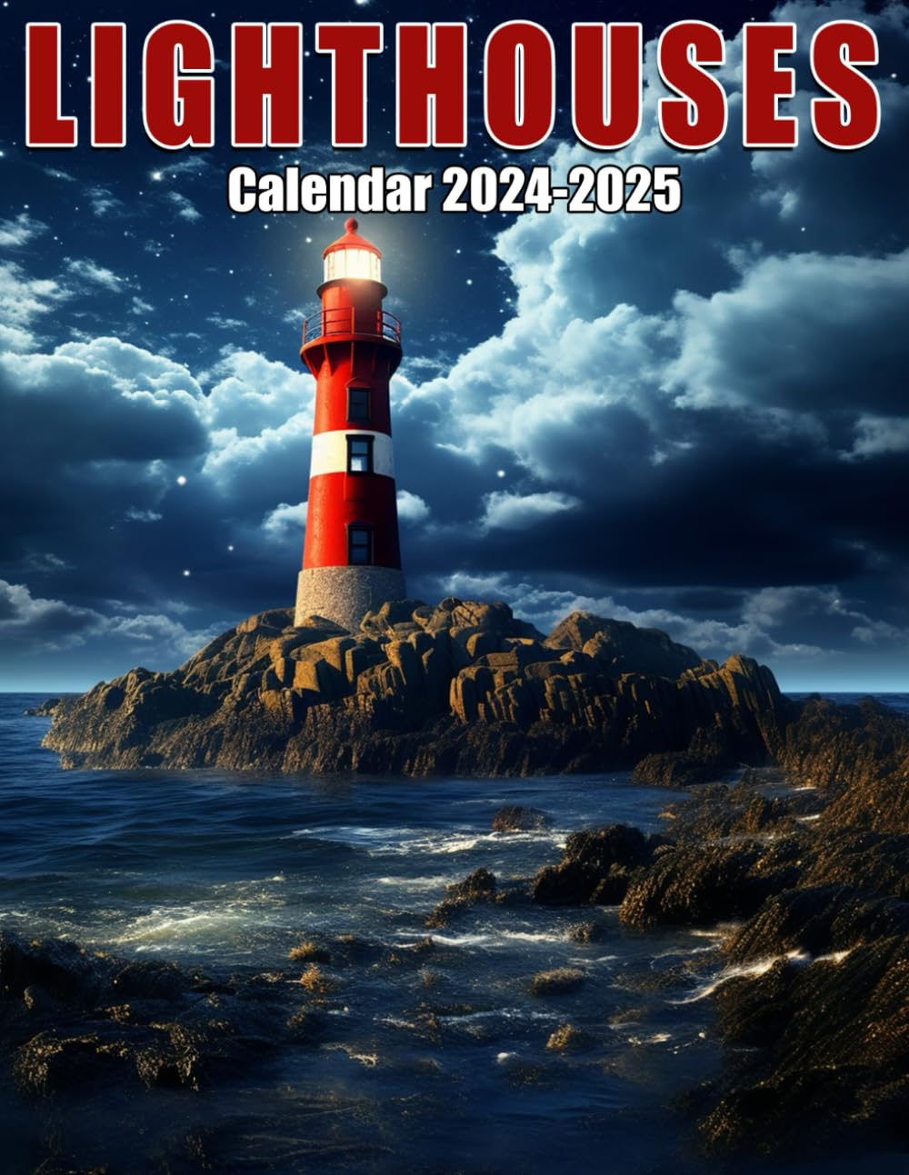 Lighthouse Calendar 2024-2025: 24 Months Jan 2024 to December 2025, 17" x 22" Opened, Thick & Sturdy Paper, Great Gift For Organizing & Planning