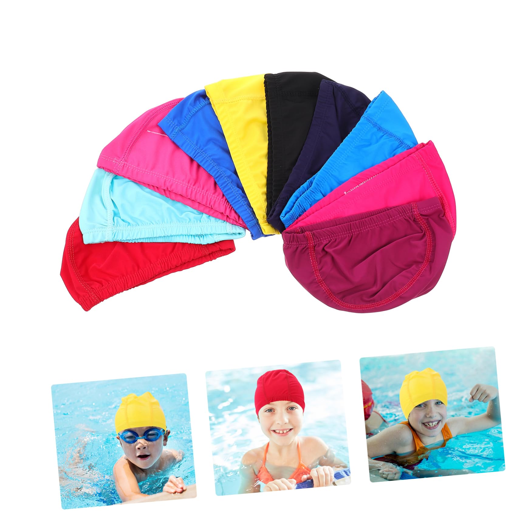 POPETPOP 50 Pièces Bonnet De Bain Bonnet De Bain Imperméable Bonnets De Unisexes Adulte Bonnets De pour Enfants Maillot De Couvre-Chef De Nager Nylon