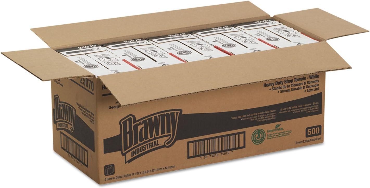Medium Weight HEF Shop Towels, 9 1/8 x 16 1/2, 100/Box, 5 Boxes/Carton