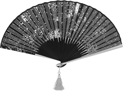 Ventilador de mano plegable chino estilo vintage ventilador de seda de bambú para decoración de baile de boda fiesta