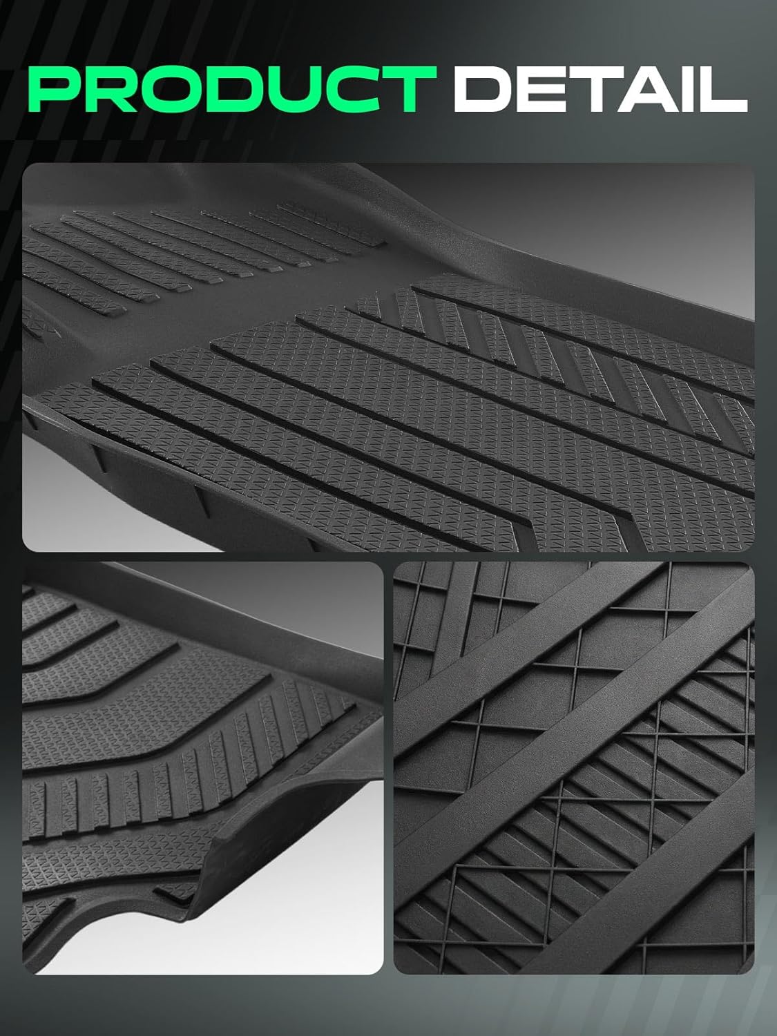 YHTAUTO Floor Mats Compatible with 2026 2025 2024 2023 2022 2021 Hyundai Elantra (Not Hybrid), TPE Floor Liners All-Weather Protection Custom Fit, 1st & 2nd Row, Set of 3 Black - Image 8