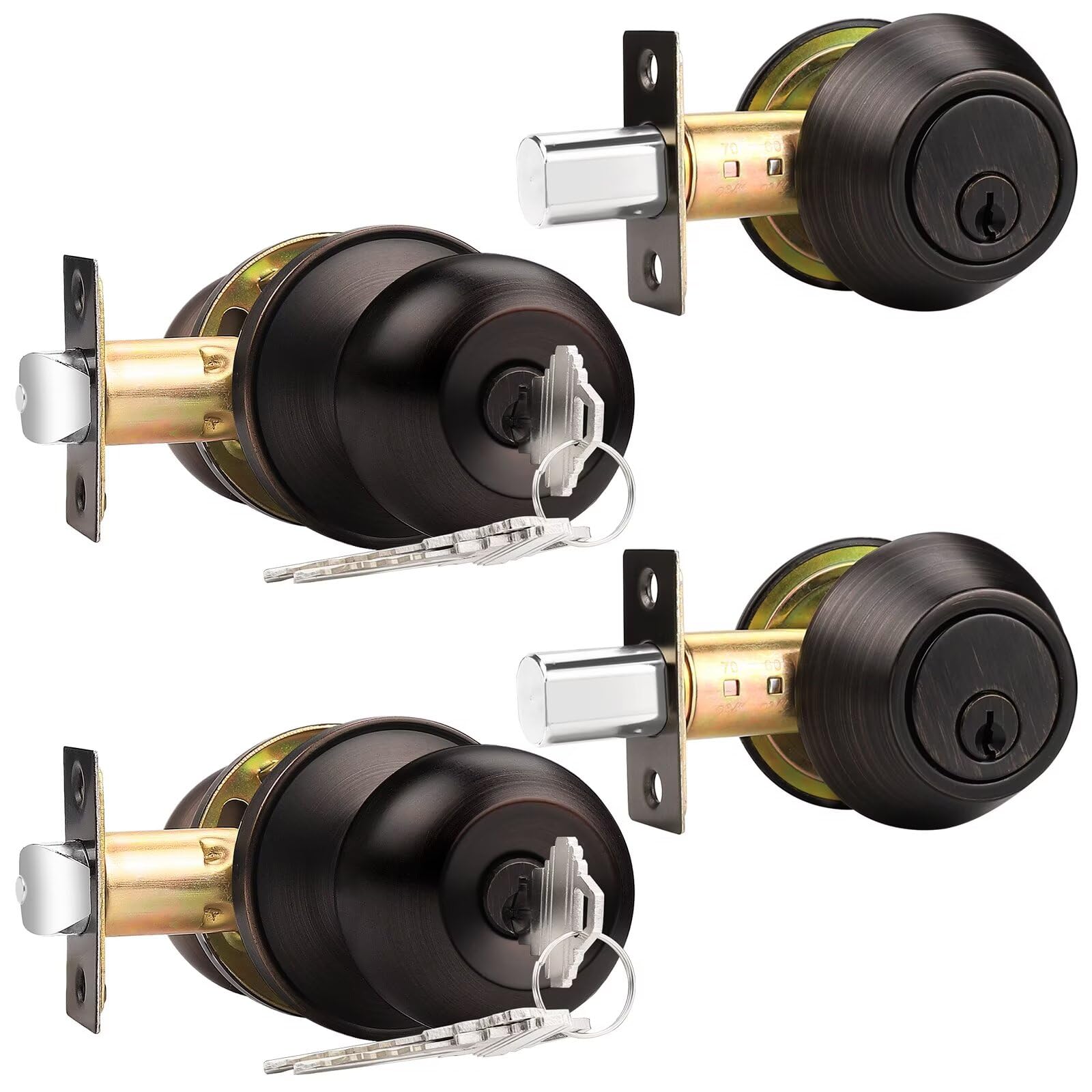 Probrico Matte Black Door Knob Set - Secure & Stylish -11 Probrico Matte Black Door Knob Set - Secure & Stylish -11