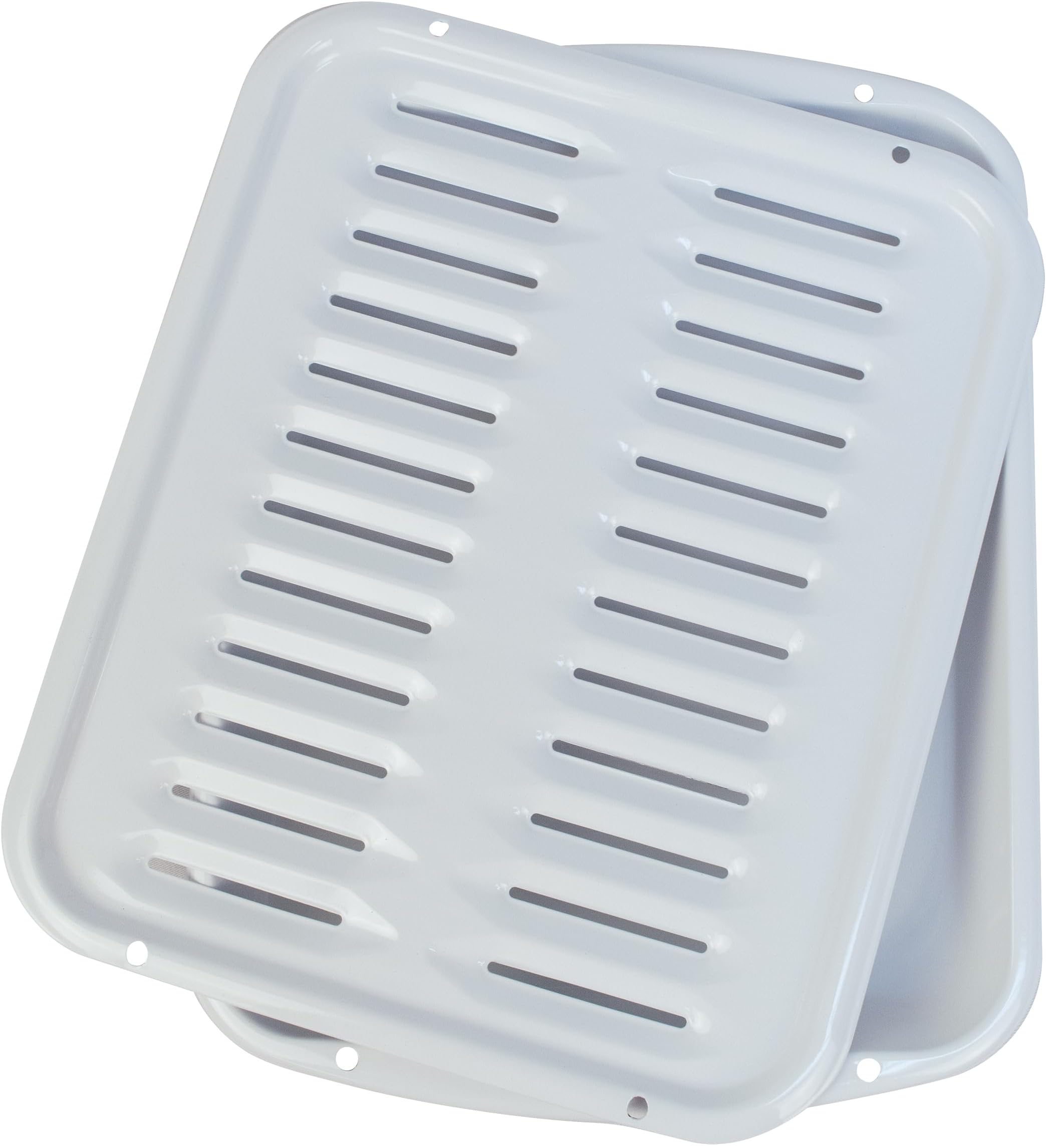 BP102XW 2-Piece Heavy Duty White Porcelain Full Size Broiler Pan