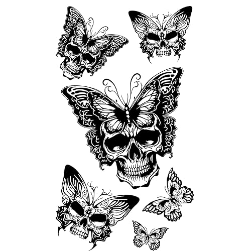Miniatura 9 de MapofBeauty 2 unids negro mariposa imprime temporal impermeable tatuaje etiqueta engomada