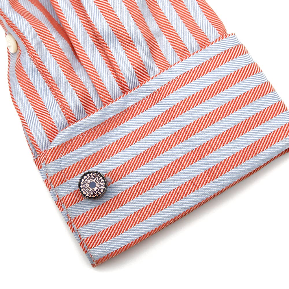 Gemelos de Camisa para Hombre con diseño Moderno, Redondos, Color Pistola, con Clavos para puños de Camisa Francesa
