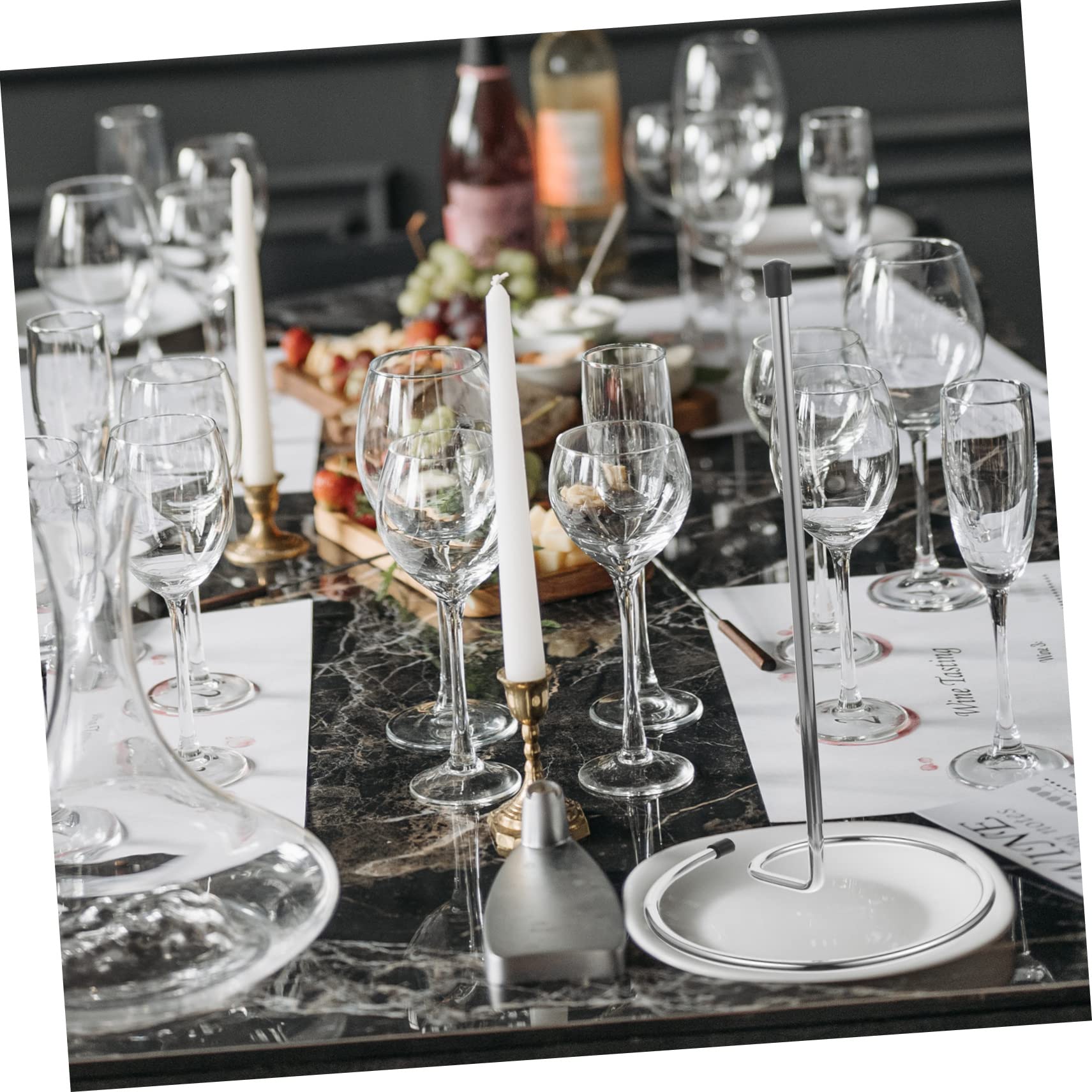 OUNONA Égouttoir à Carafe à Vin Support Séchage Rapide en Acier Inoxydable Argenté 2pcs pour Maison et Restaurants