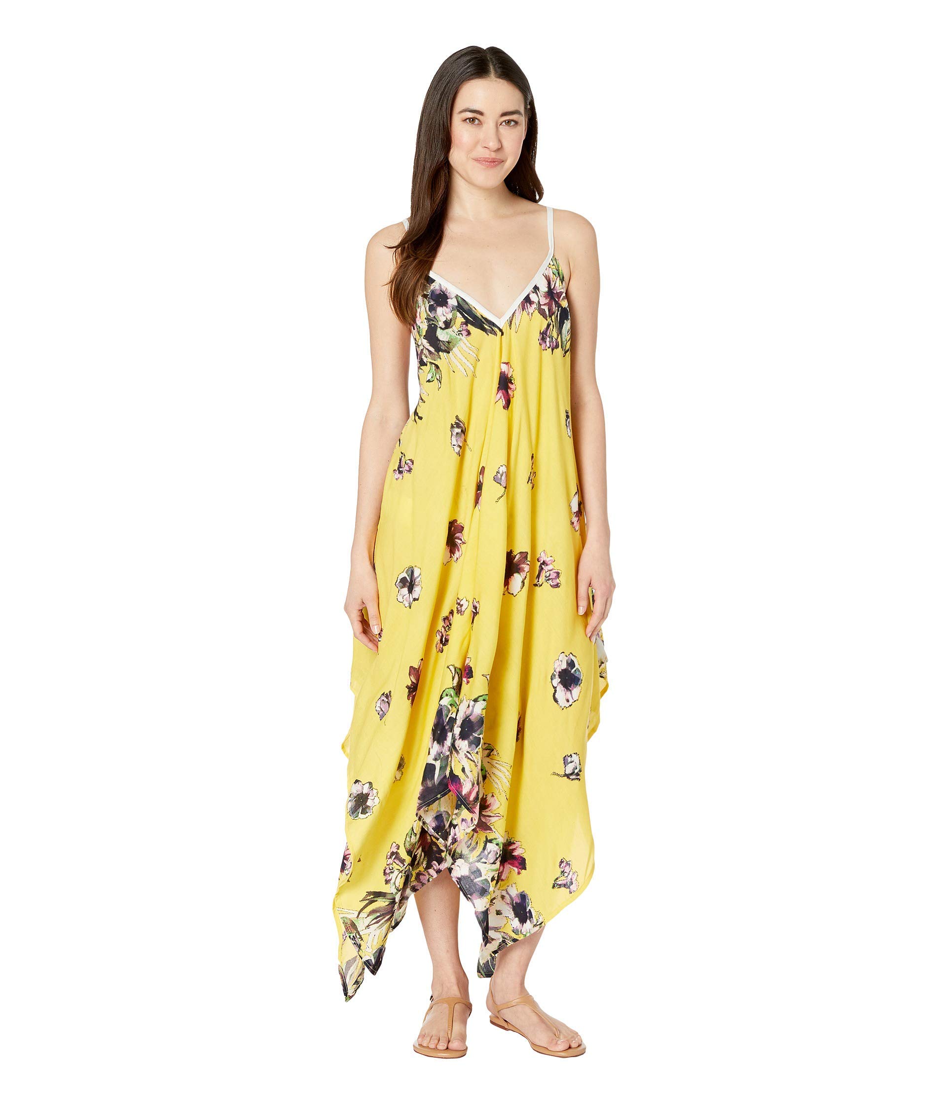 Collection XIIX Women's Palm Floral Dress, Yellow, One Size