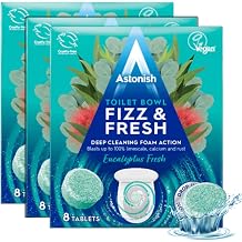 Astonish Foaming Eucalyptus Toilet Bowl Cleaner Tablets, 24 Ct 3 Boxes