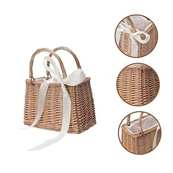 Amazon.com: VOSAREA Flower Girl Basket Rattan Flower Basket