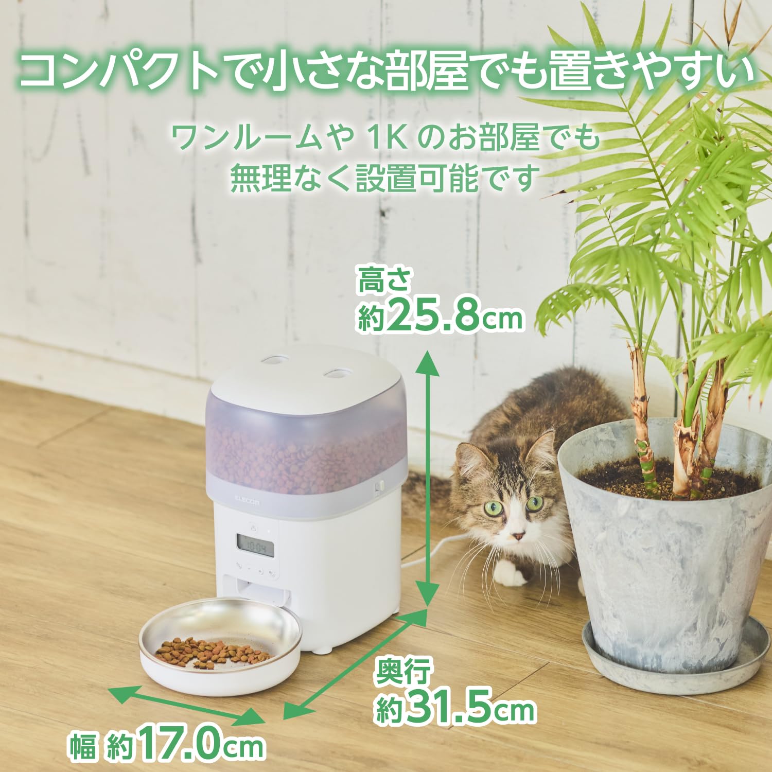 Amazon.co.jp: エレコム 自動給餌器 猫 中小型犬用 2L (約1.1kg