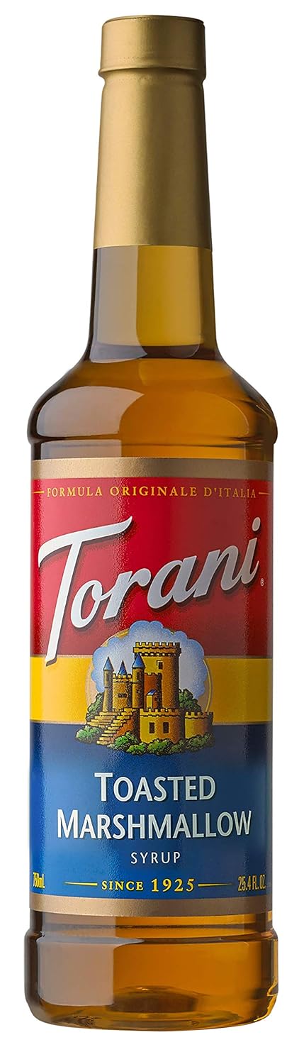Torani Toasted Marshmallow Syrup 25.4oz - Pure Cane Sugar S'mores Flavor for Coffee, Cocktails & Lattes