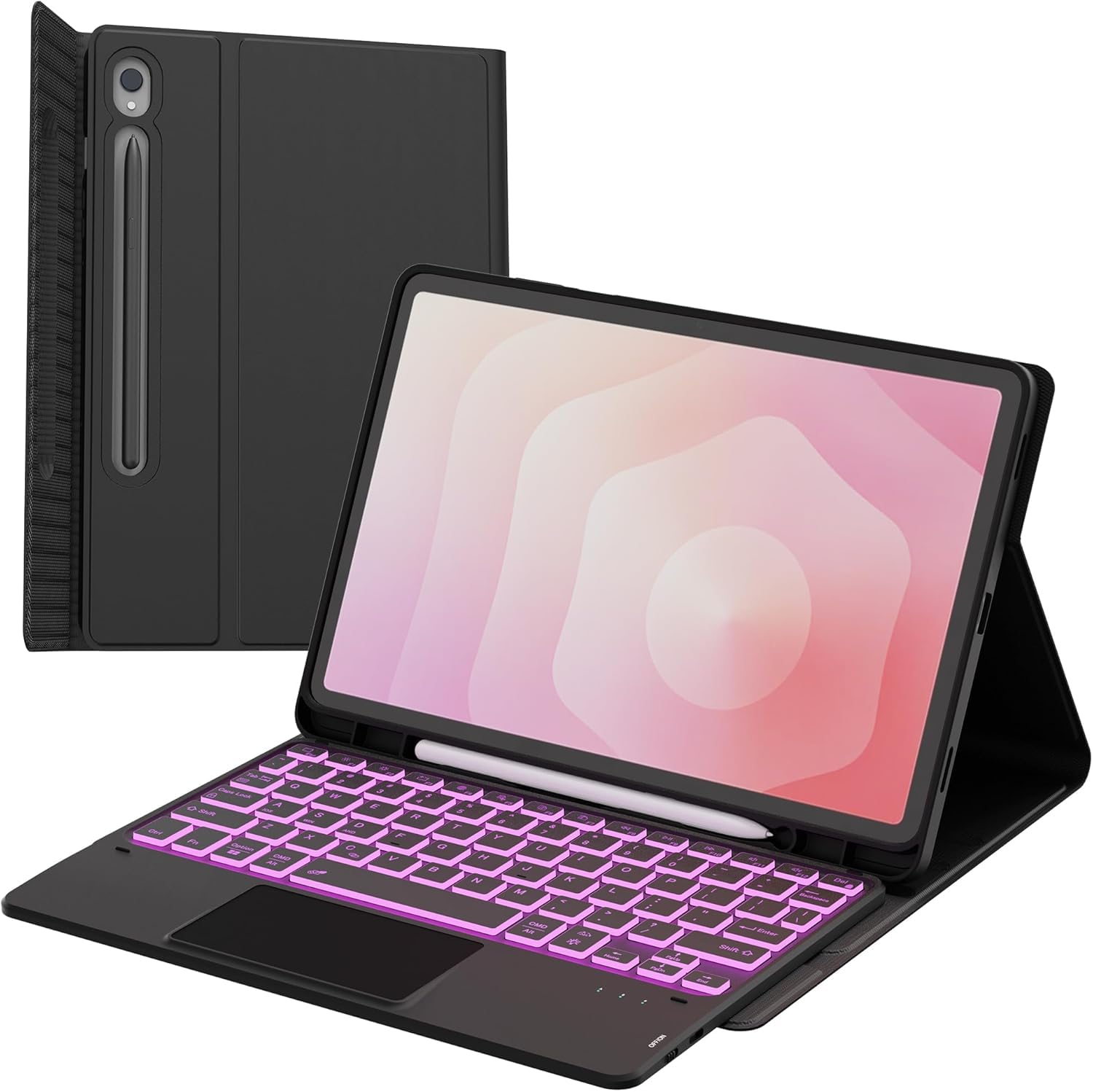 RTSY Keyboard Case for Samsung Galaxy Tab S11 (11 Inch) Model SM-X730/X736B with Multi Touch Trackpad & 7-Color Backlit,Mutiple Viewing Angle,Magnetically Detachable Wireless Bluetooth Keyboard Cover-image-22