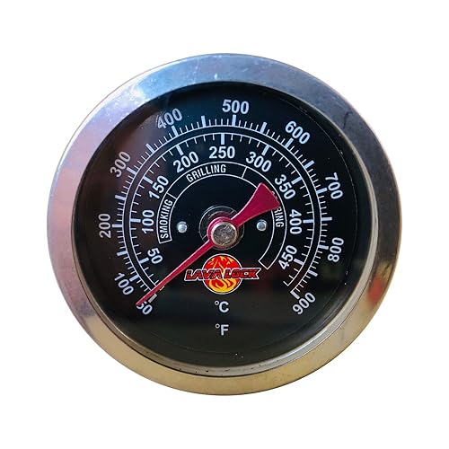 Miniatura 9 de Termómetro para parrilla de barbacoa de cara negra, 50F-900F, rango de alta temperatura, resistente calidad premium, termo para ahumador de 2