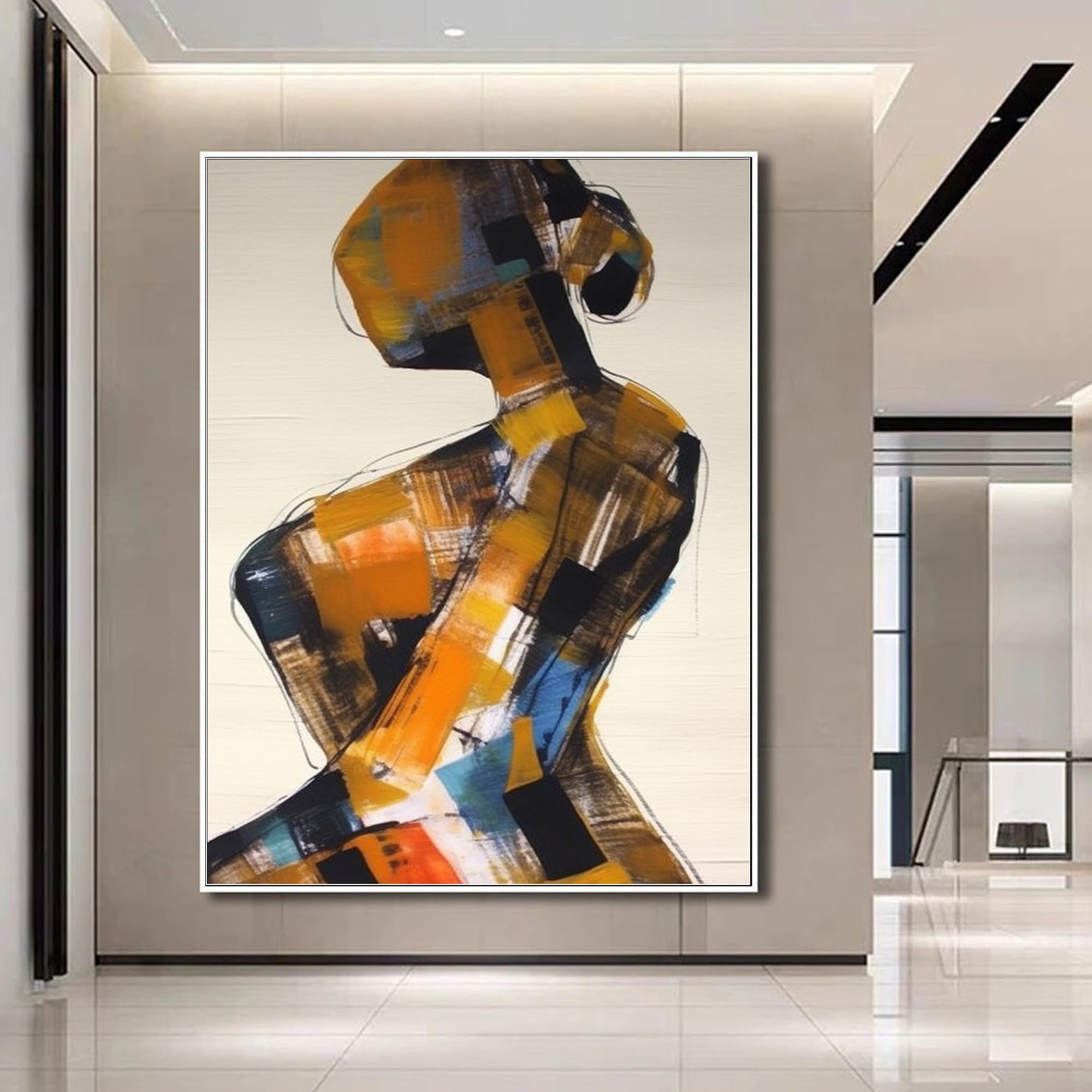 Amazon.com: Yahedoba Girl's abstract lines, simple handmade oil