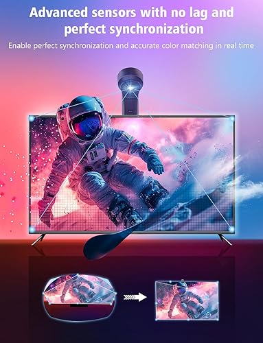 Miniatura 5 de echosari Sincronización de retroiluminación de TV con pantalla, luces de TV que cambian con TV para pantalla de 55 a 65 pulgadas, control