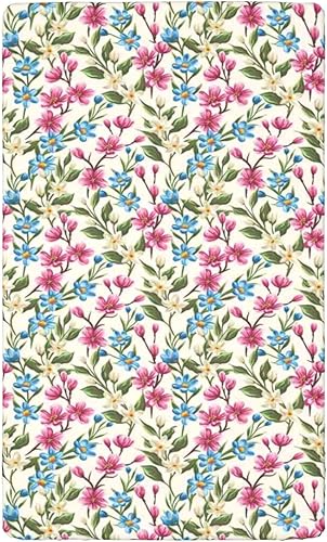 Miniatura 7 de Sábana bajera ajustable para cuna con temática de flores, sábana bajera estándar para cuna para niños pequeños, sábana de colchón para cuna o sábana