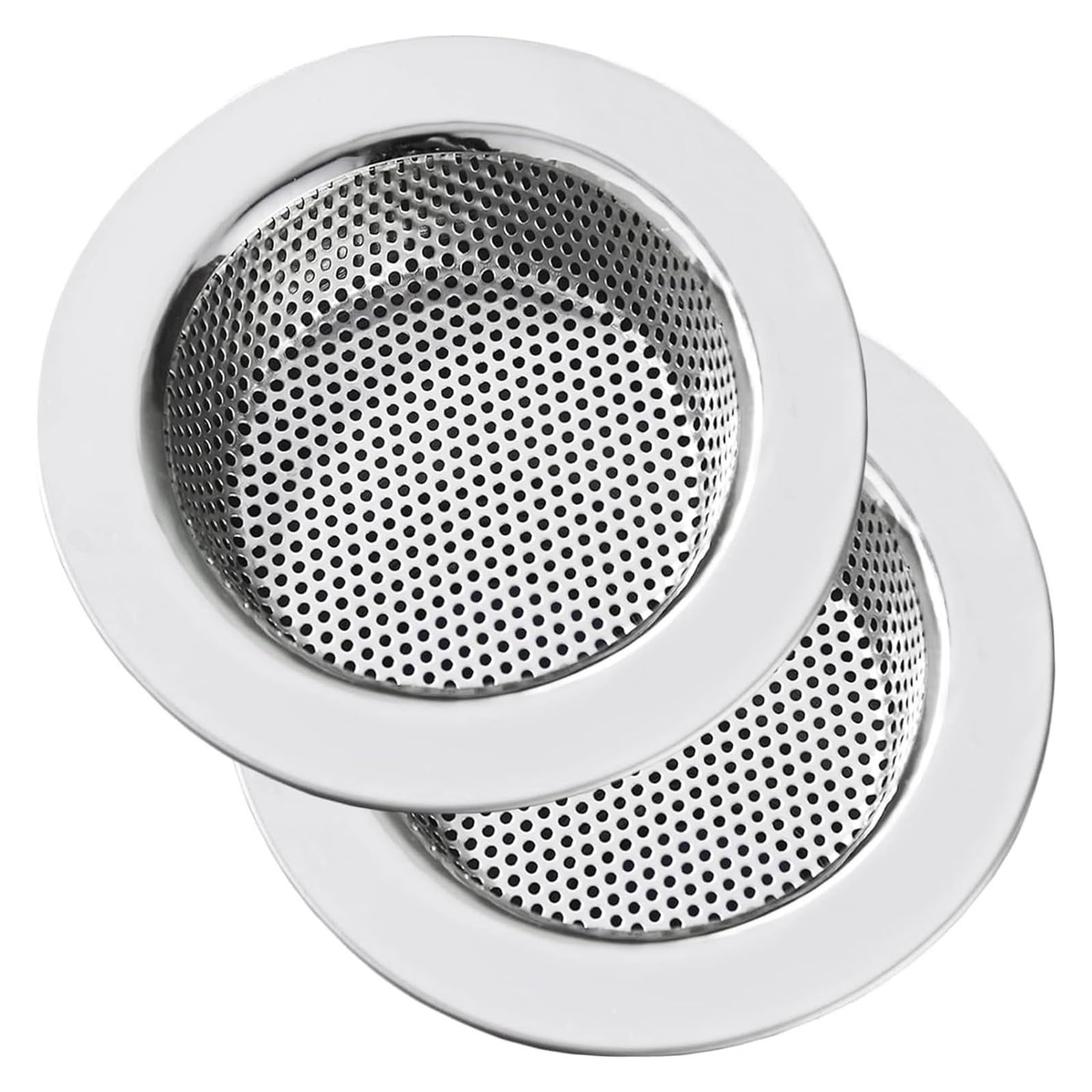 2PCS Kitchen Sink Drain Strainer Stainless Steel Hair Catcher Accessories
