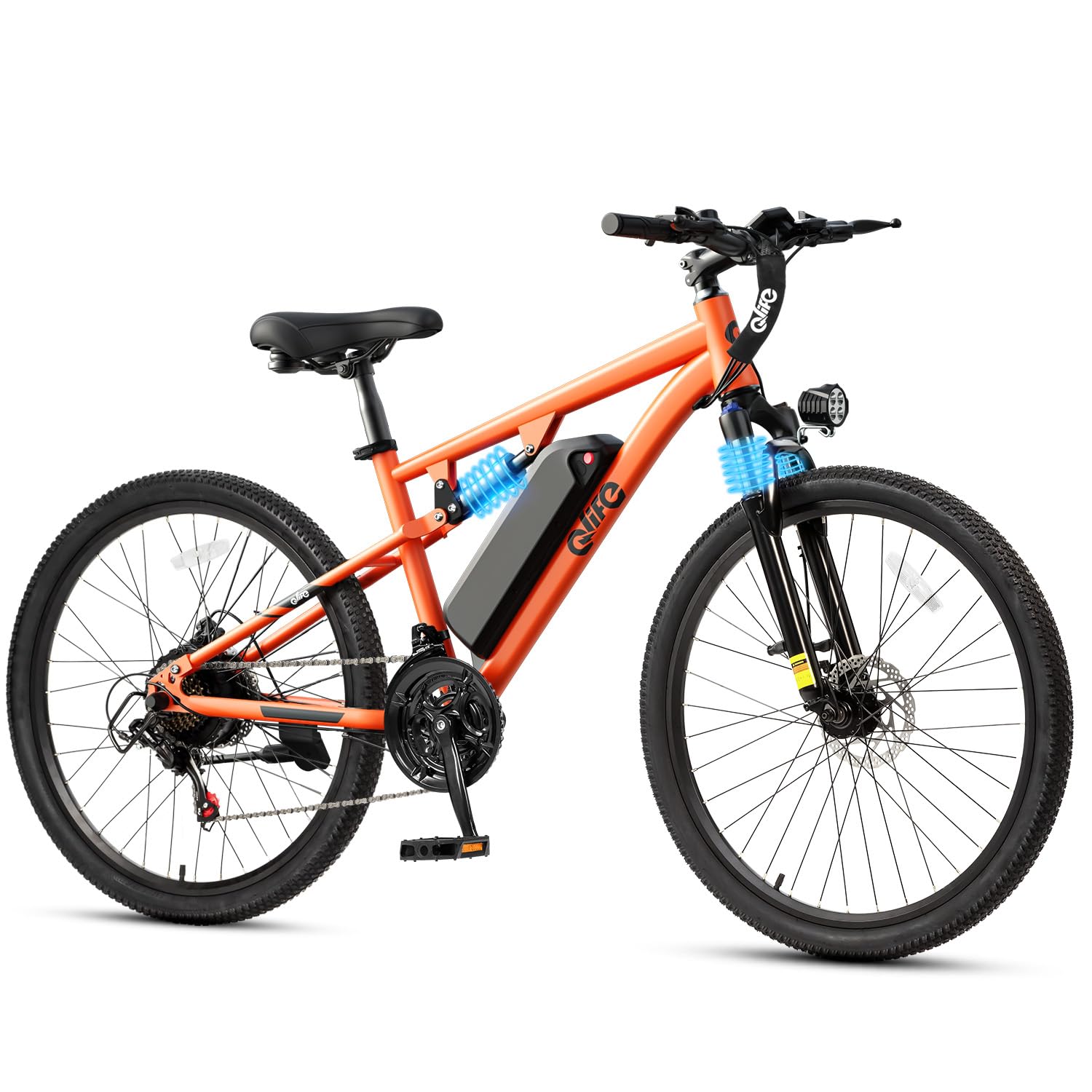 Qlife Electric Bike for Adults/Teens Racer, 21-Speed Peak 1200W Brushless Motor Adult Electric Bicycles, 48V 10.4Ah Removable Battery Mountain Ebike, Up to 55 Miles, 27.5X2.1 Tire E Bike
