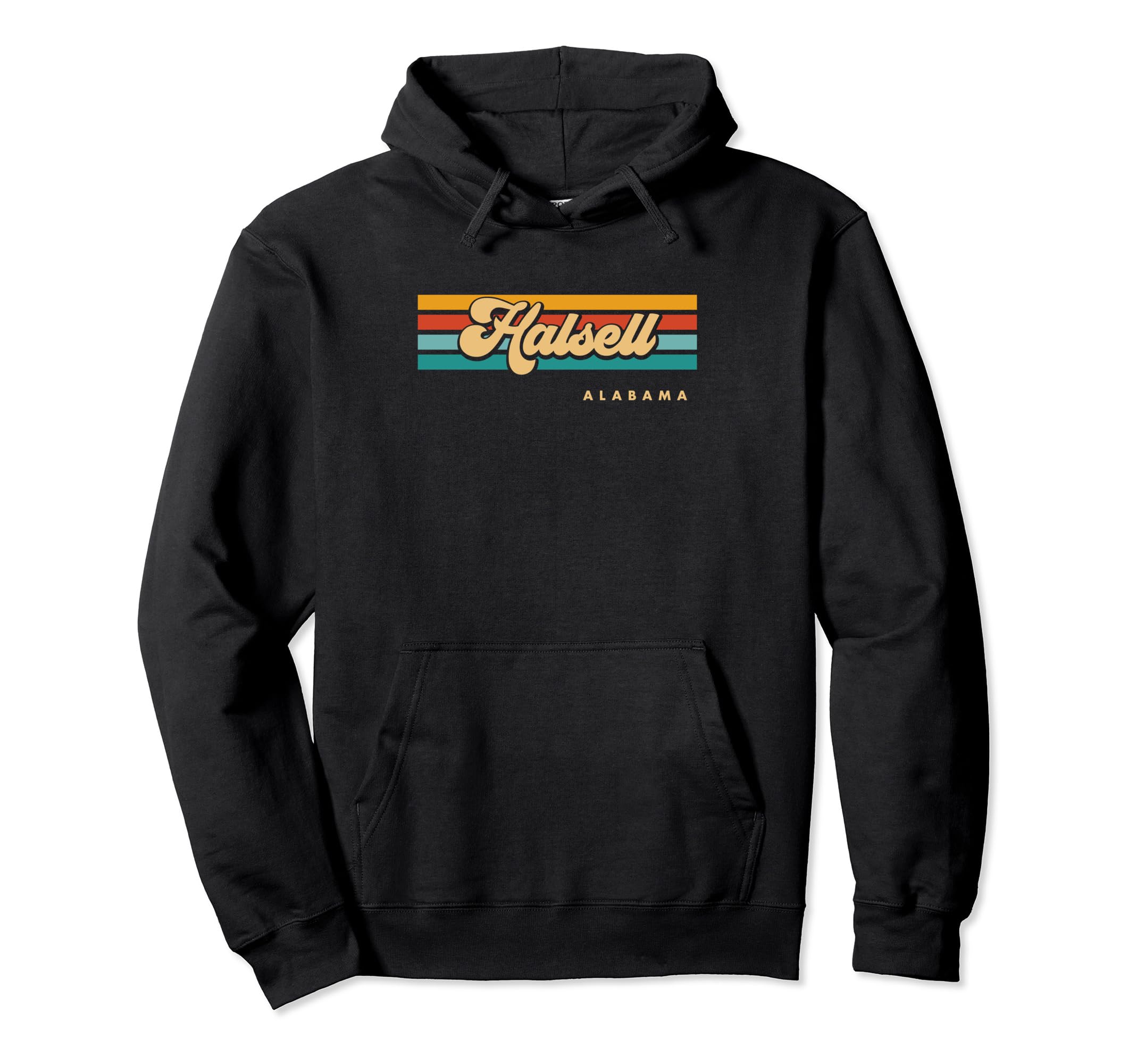 Vintage Sunset Stripes Halsell, Alabama Pullover Hoodie