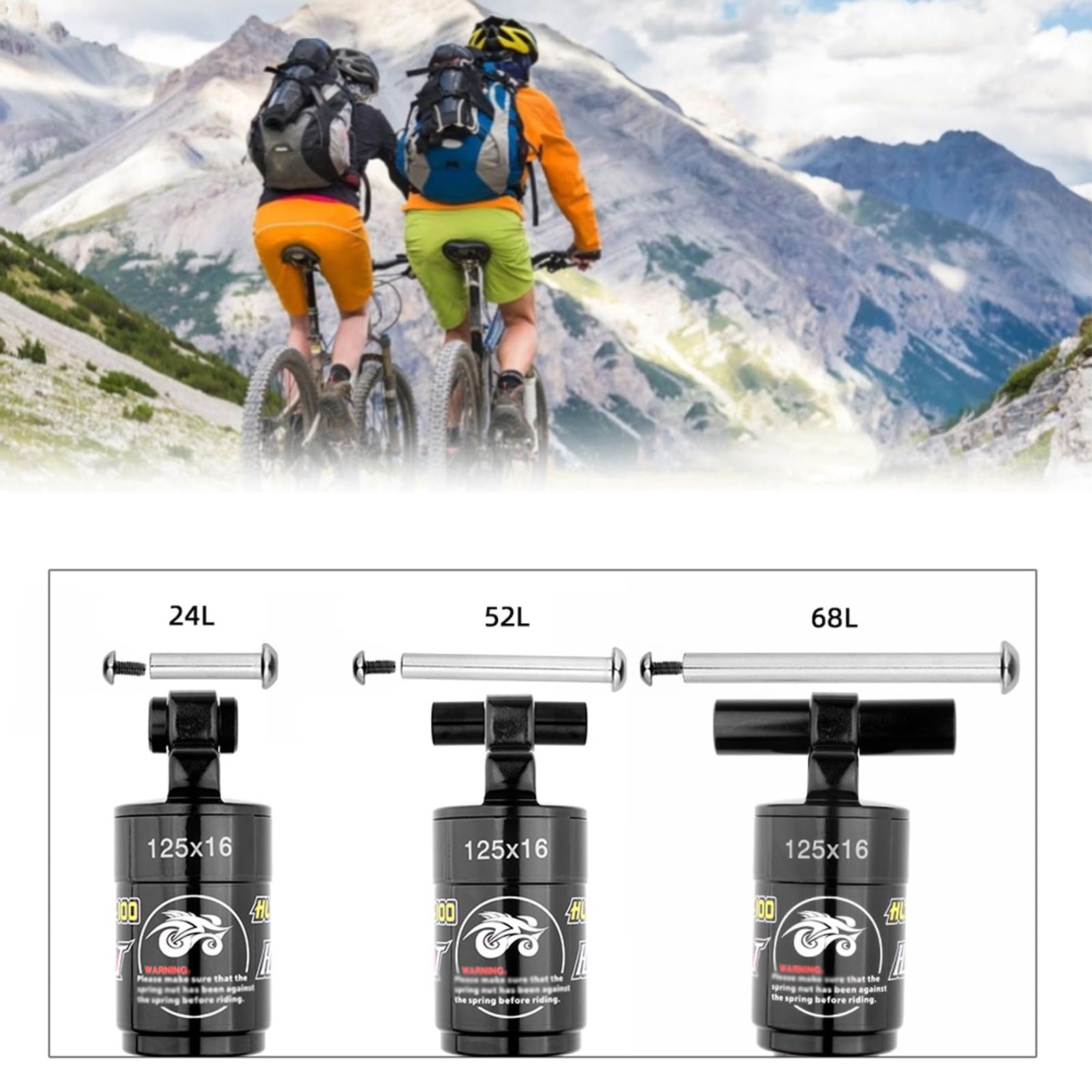 Ammortizzatori Posteriori Per Bici Con Molla Elicoidale 125mm/150mm/165mm/185mm* 750lbs/850lbs/1000lbs Ammortizzatori Per Scooter/MTB/eBike(150mm*1000lbs)