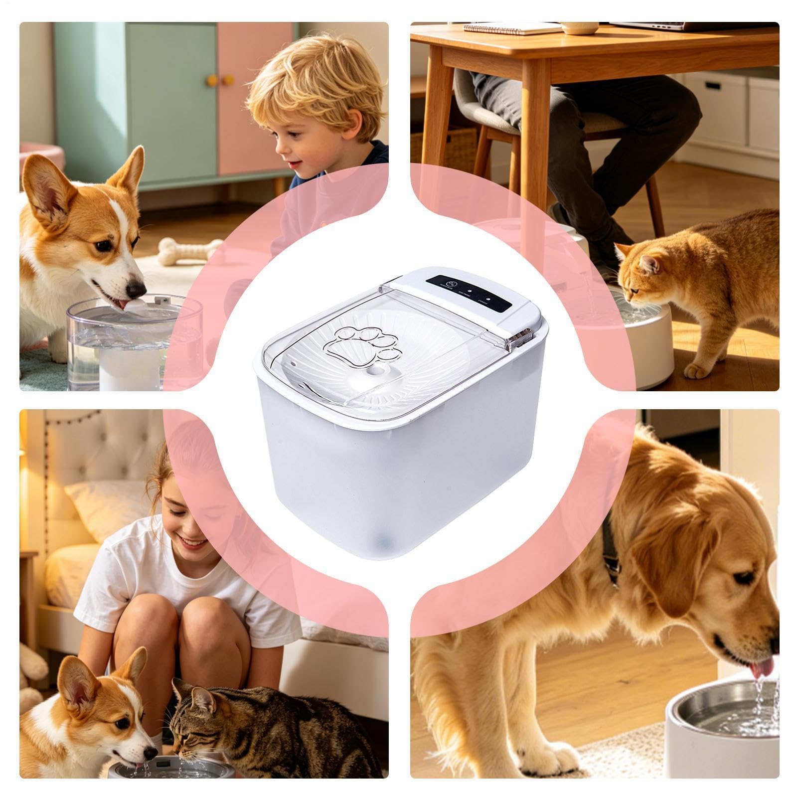 Fuentes de agua para gatos de interior Bebedero automático de 3 litros | Fuente para mascotas con cubierta de apertura automática con sensor Para hogar cocina sala de estar apartamento y zona de j