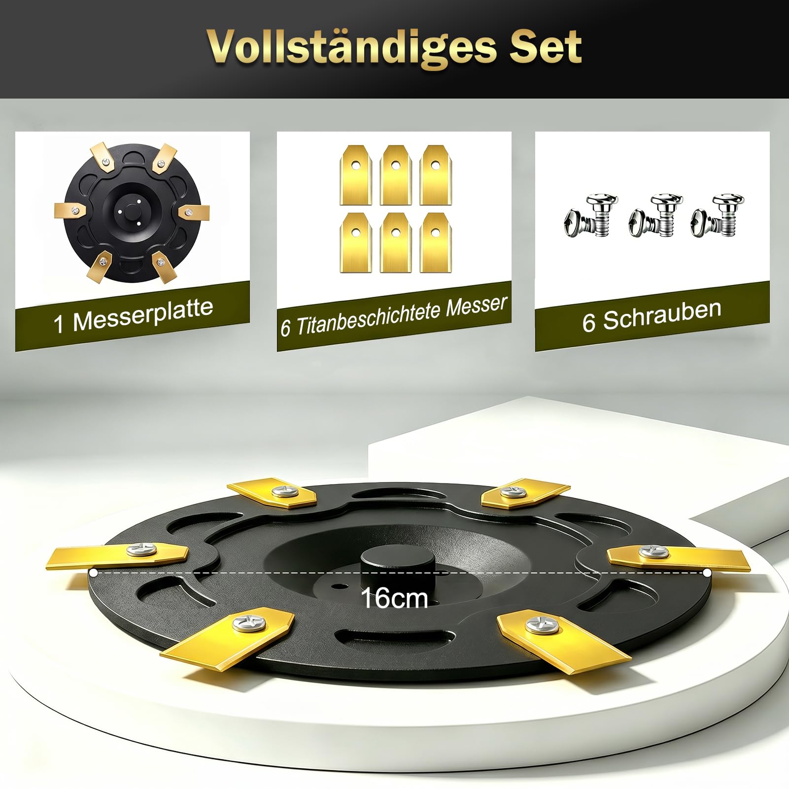 Talerz nożowy z 6 nożami kompatybilny z Segway Navimow i105E, i108E, i110n, i205 AWD, i208 AWD robot koszący, tarcza tnąca robota trawnikowego, obrotowa tarcza