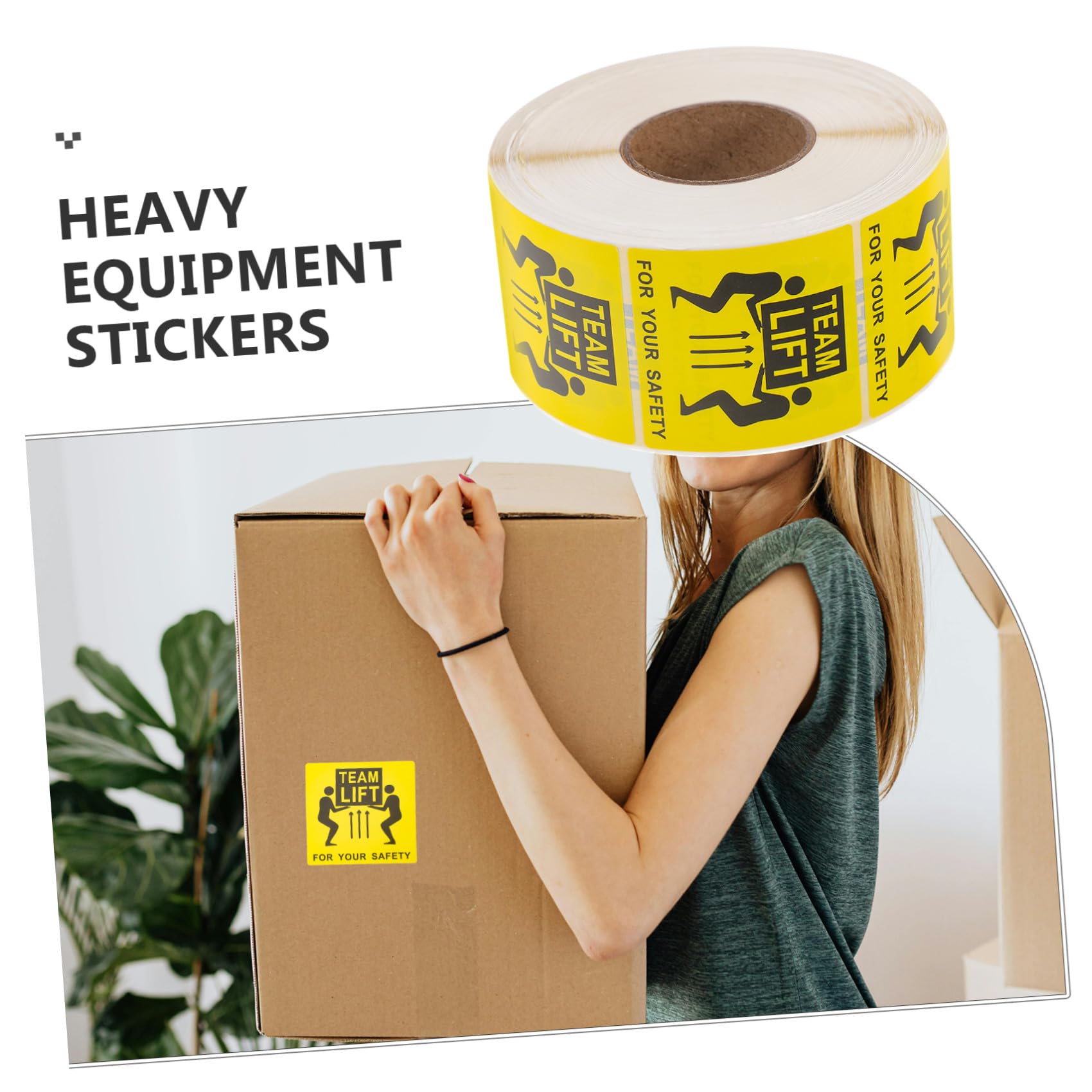 Amosfun Étiquettes Autocollantes Lourdes Rouleau Adhésif pour Expédition 500 Pièces Portable et Visible pour Emballage Logistique et Déménagement