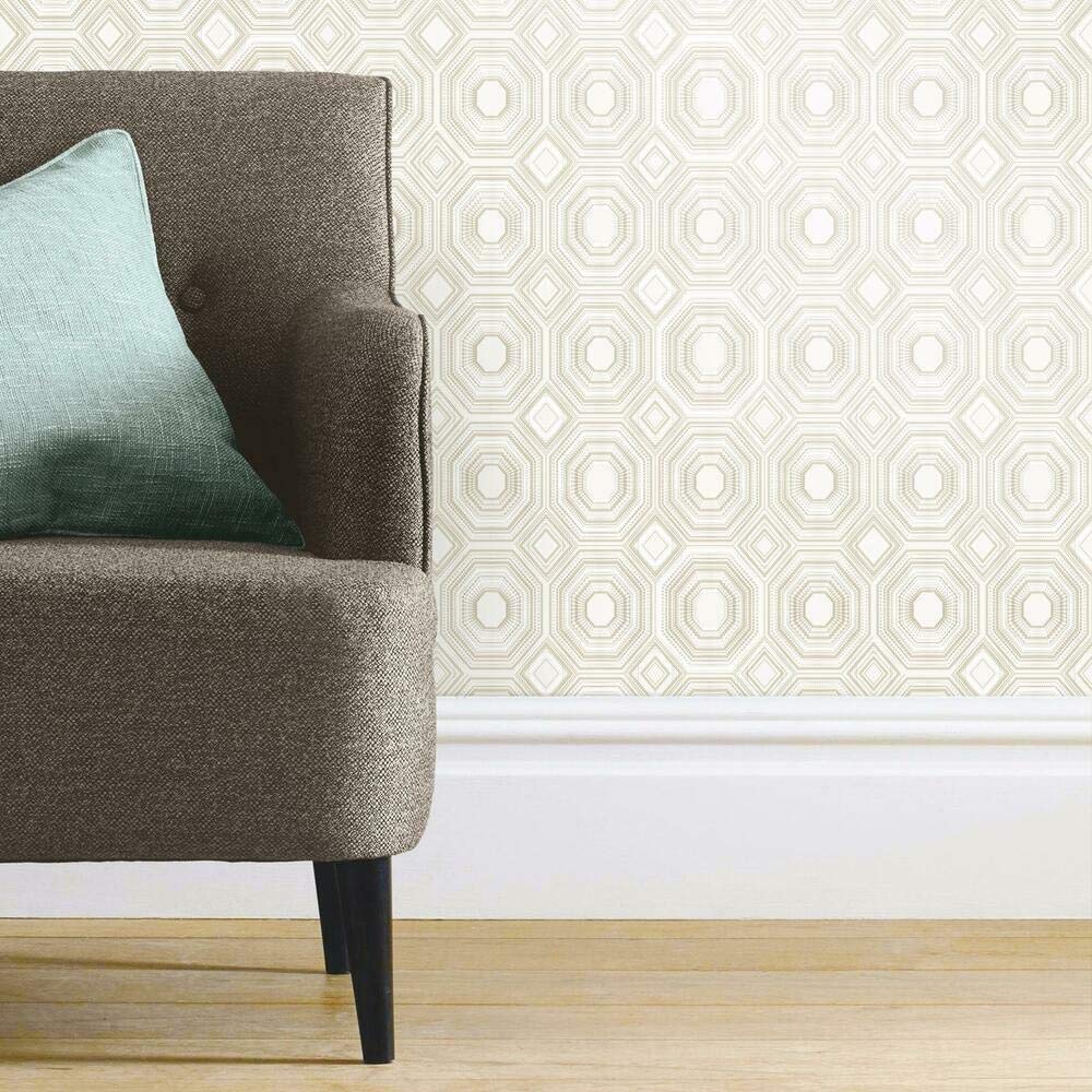 RoomMates Bees Knees Beige Peel and Stick Wallpaper, 52.1 x 502.9 cm
