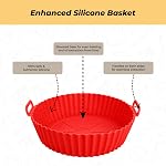SAMNATE 3PCS Silicone Air Fryer Liners – Reusable air Fryer – Fits Most Silicone air Fryer – Non-Stick AirFryer Accessories – Airfryer Liners 8-10QT– Air Fryer Liners