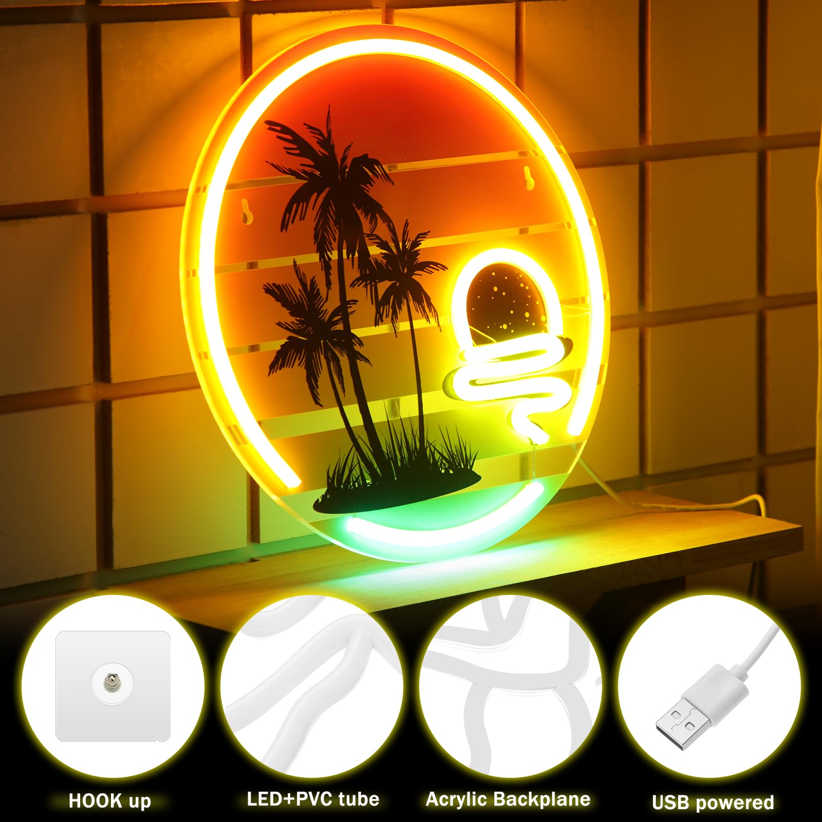 SIGNSHIP Led-neonlichtbord Bar met bier, USB-aangedreven voor muurdecoratie, bar, bruiloft, verjaardagsfeest, cadeau