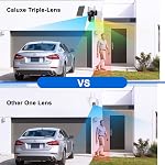 Exterieur de surveillance de caméra solaire triple objectif, 360° PTZ Caméras de sécurité sans fil en plein air avec 6MP vision nocturne couleur, détection de mouvements, Sirène de lumière, 2-Way Audio, étanche, 2.4G WiFi