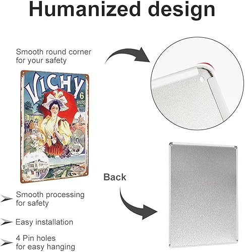 Miniatura 3 de Vichy Game Poster - Creative Tin Sign for Home, Garden, Bar, Restaurant, Coffee Shop, Office, Store, Club - 8x12 inch, Perfect Coffee Decoration Gift