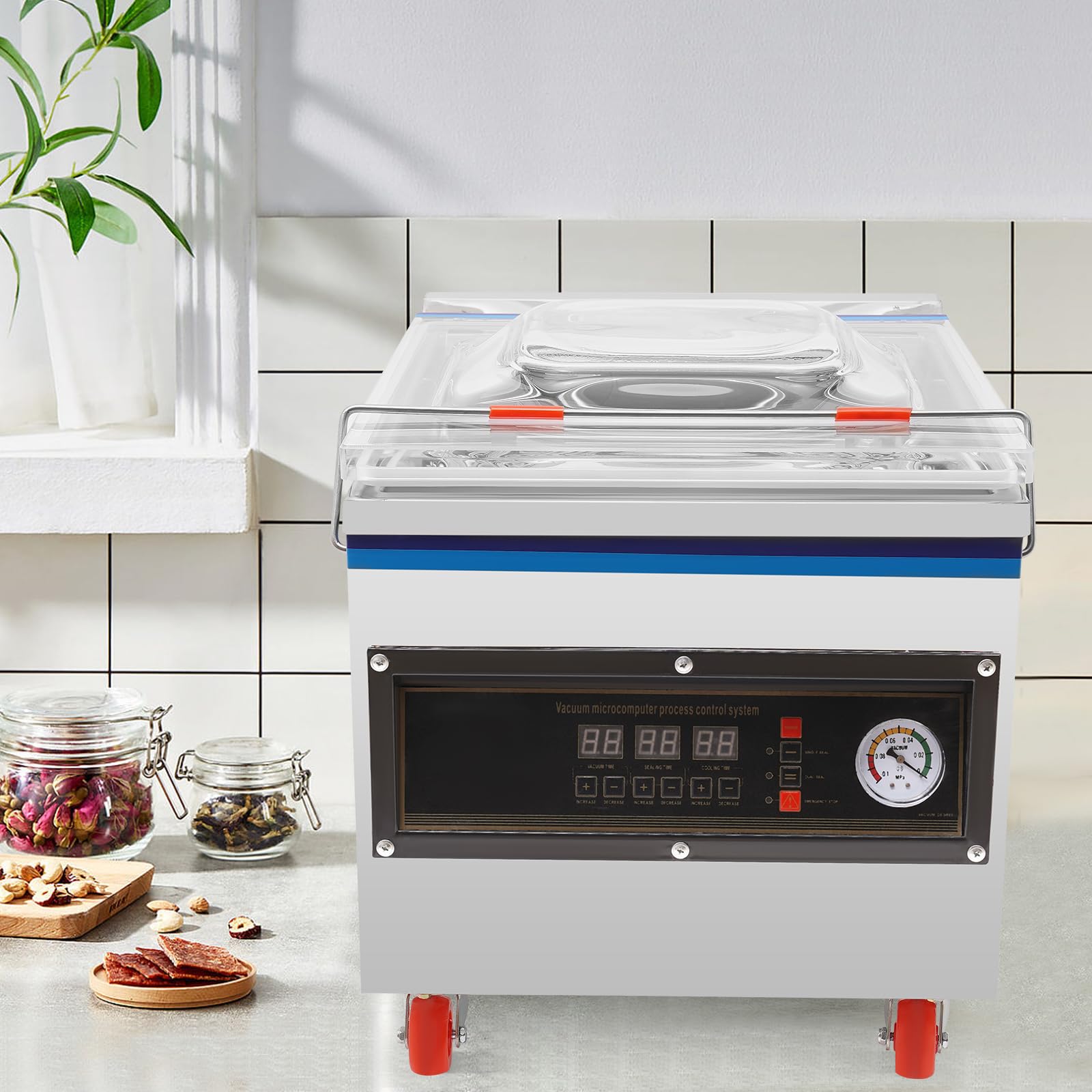 Chamber Vacuum Sealer Kitchen Packaging Machine, DZ-260C Kitchen Food Chamber Vacuum Sealer, 110V Packaging Machine Sealer for for Fresh Meats, Fruit Saver, Home, Commercial Using (13