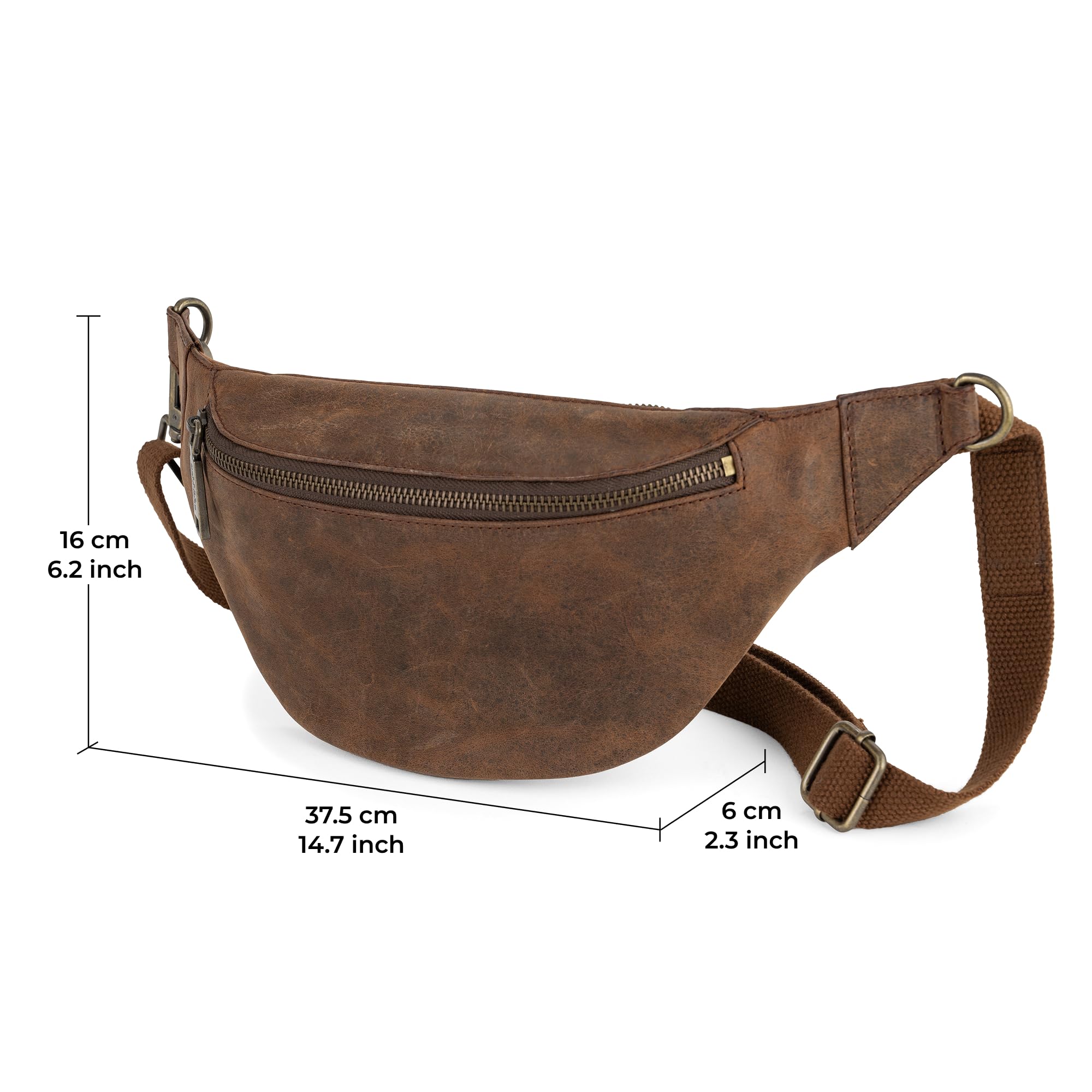 Berliner Bags Torebka nerka ze skóry Kai, Fanny Pack dla kobiet i mężczyzn, Ziemia XL, Einheitsgröße, Ziemia L