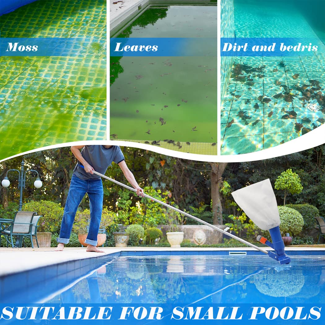 Idota Poolreinigung Bodensauger, Poolsauger Staubsauger, Poolsauger Vakuumsauger Staubsauger Tragbares mit Bürste für Schwimmbad, Brunnen,Teich, Whirlpool, Bad und Spa
