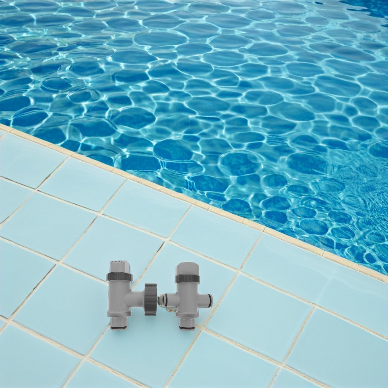 Válvula de Émbolo para Manguera de Piscina Suelo, Repuesto Práctico Conexión Dual para Filtro y Bomba, Material PP Resistente y Gestión Flexible de Agua