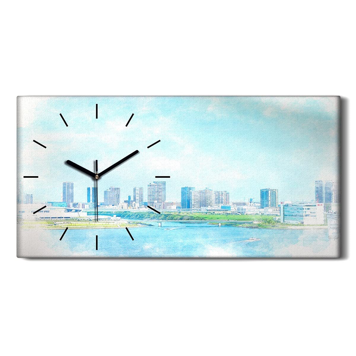 Horloge sur toile design moderne Tokyo Japon décoration murale