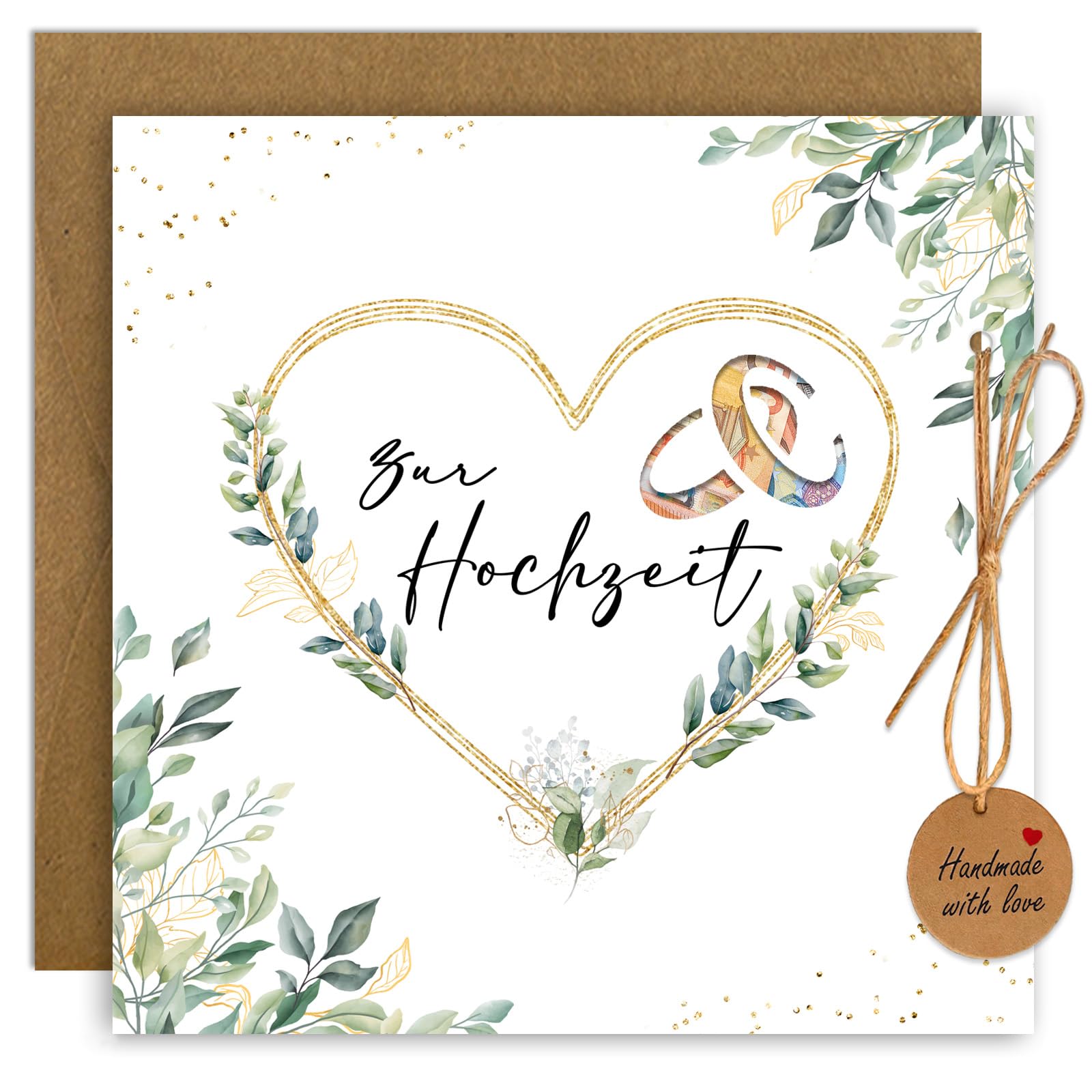 BOYATONG Hochzeitskarte Geldgeschenk, Geldgeschenk Karte Hochzeit Verpackung mit Umschlägen, Hochzeitsgeschenke für Brautpaar, Hochzeitsgeschenk Geld, Personalisierte Glückwunschkarte Hochzeit