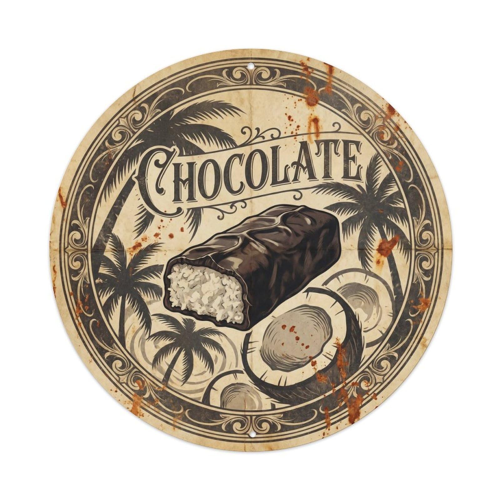 Confectionery Market Chocolate British Travel Vintage Metal Tin Sign