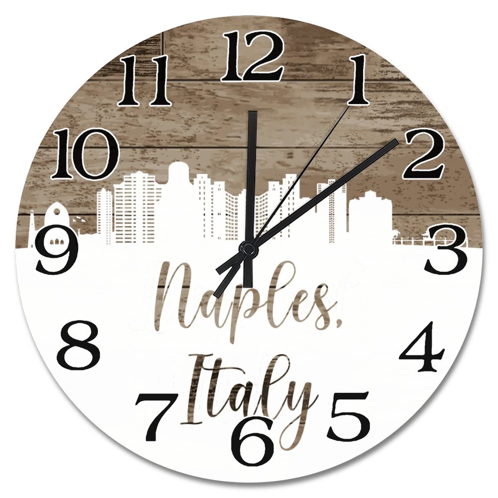 Horloge murale silencieuse 38 cm paysage italien contre le tic-tac