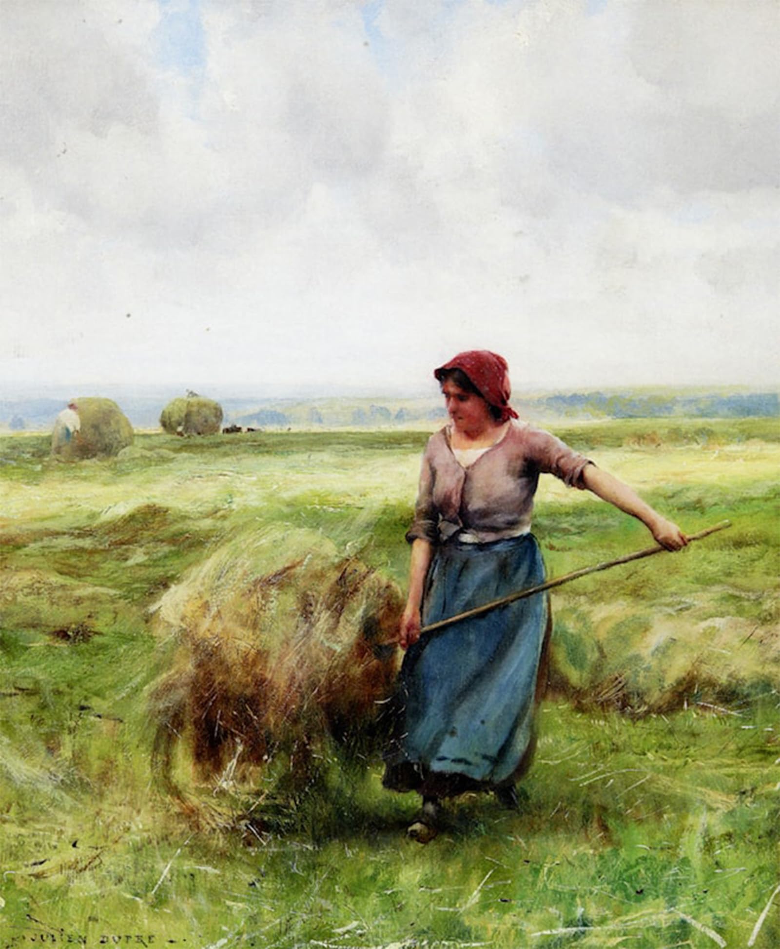 ARTXLXXBN Famous Print Painting Colorful Art Print the Haymaker by Julien Dupre Canvas Art Decorations for Home Decor 60x90cm