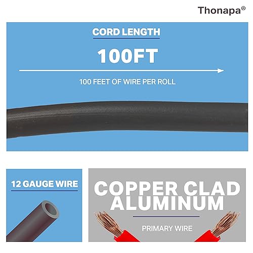 Miniatura 9 de Cable primario de calibre 14, 10 rollos de aluminio revestido de cobre, colores surtidos, 100 pies de alambre por rollo
