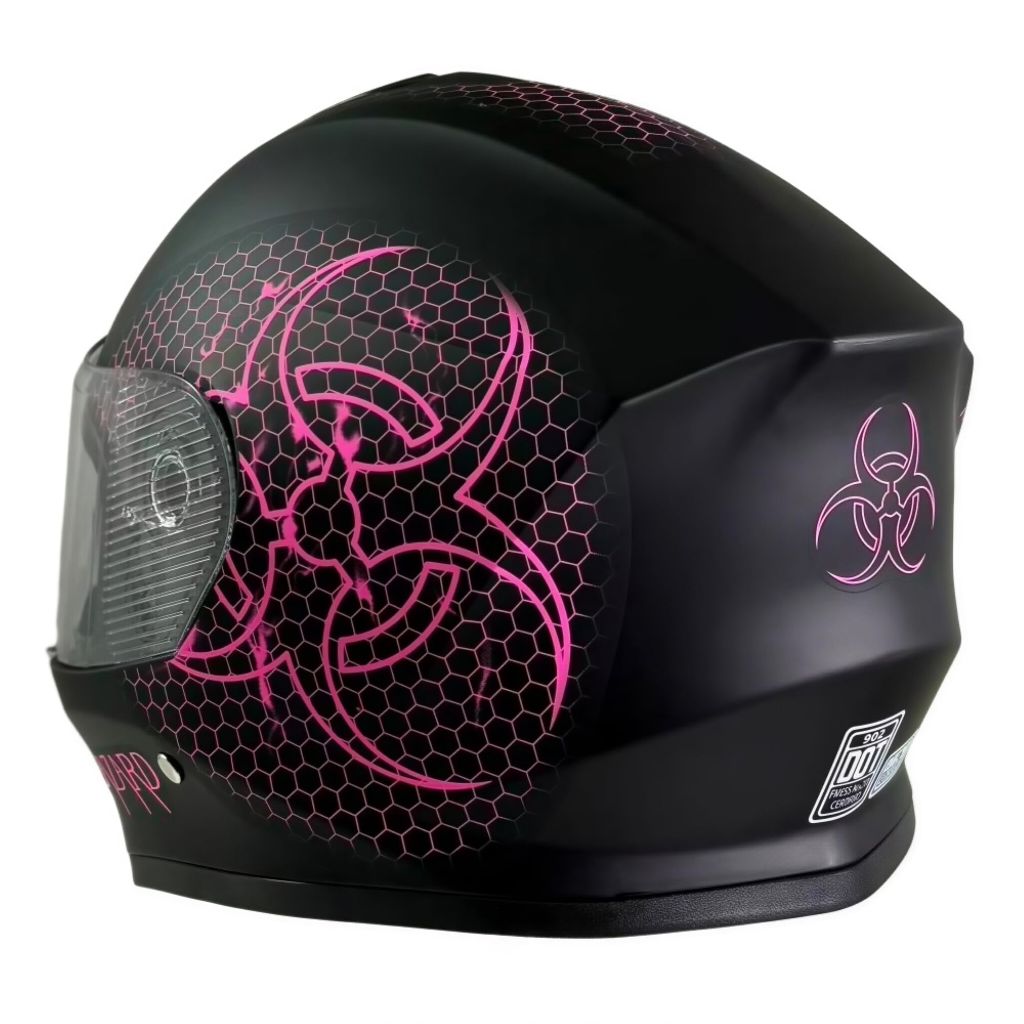 Kinder Integralhelm Bio-Hazard AHP – Motorradhelm für Kinder, ABS-Schale, robuster Kinderhelm für Downhill, Quad und Motocross, pink
