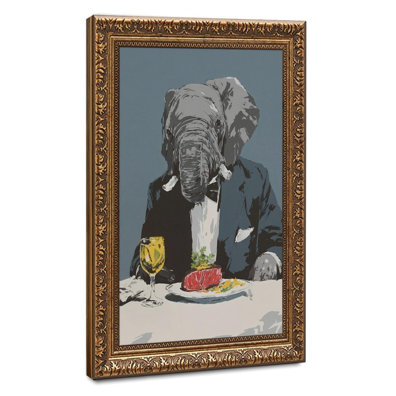 Bareronor Sophisticated Elephant Poster Canvas Poster Bedroom Decor Landscape Office Room Decor Gift 24" L X 36" W