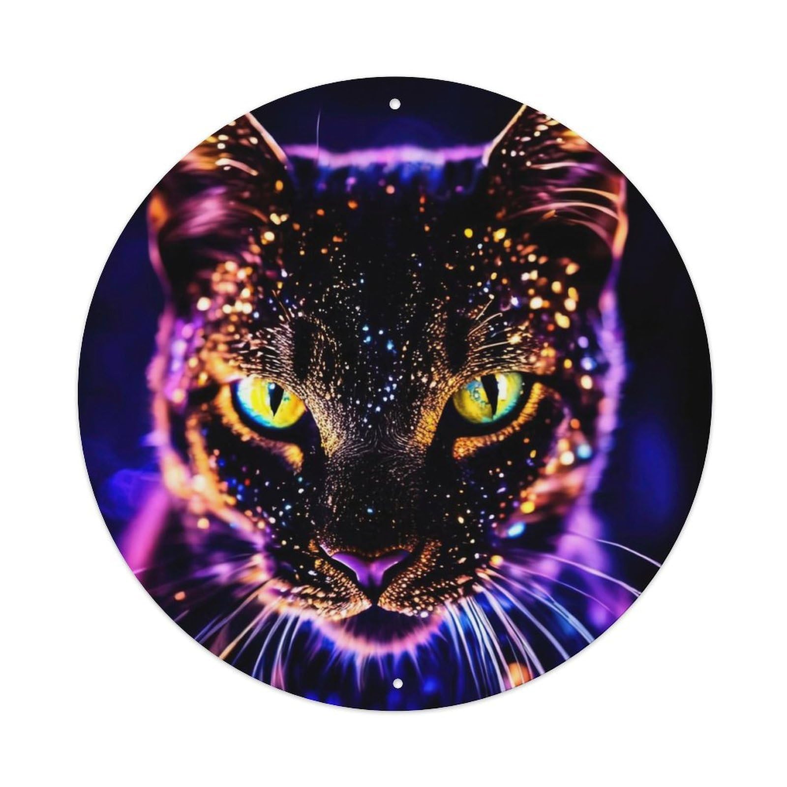 Animal Artwork Glowing Kittens Metal Tin Sign