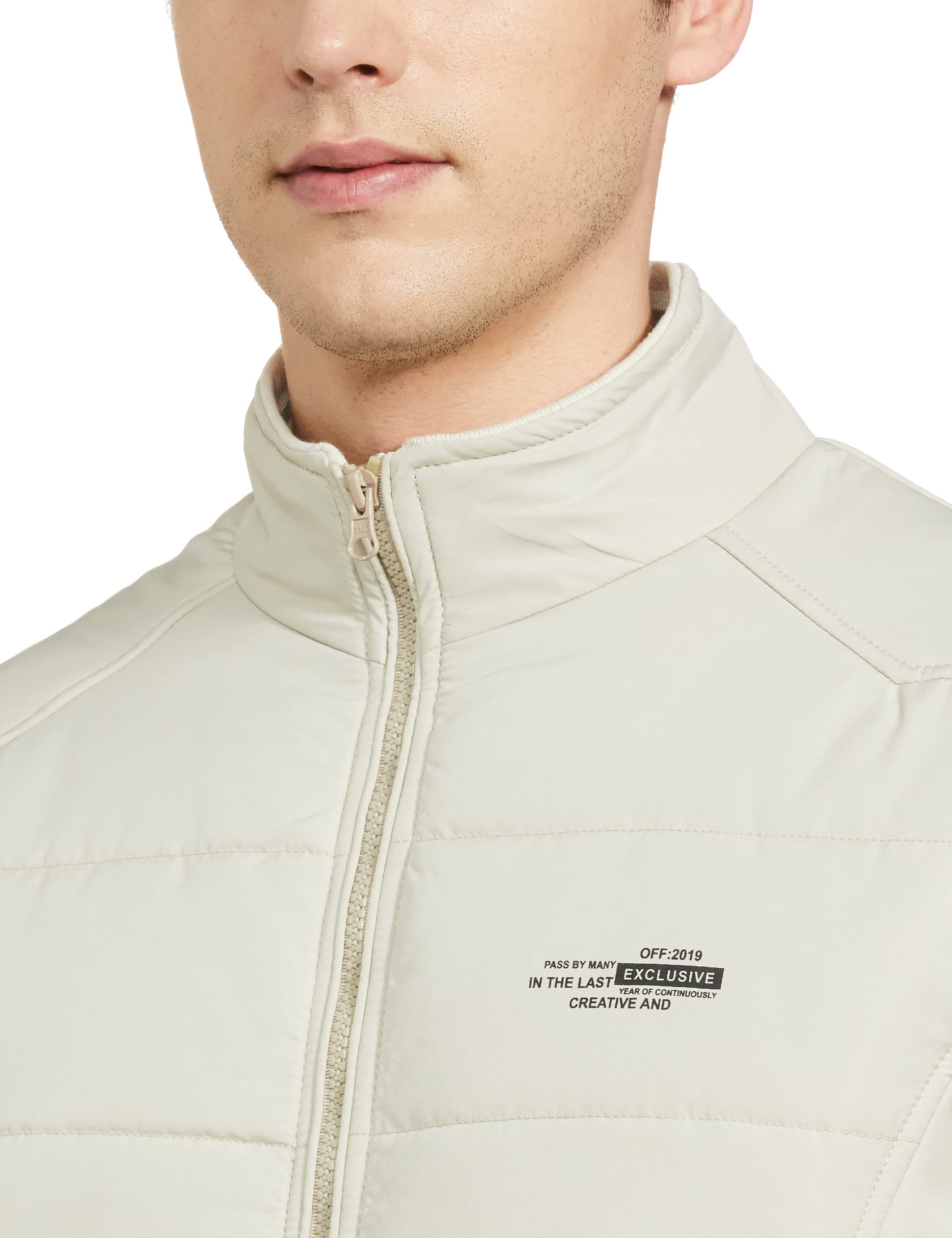 Qube By Fort Collins Men's Nylon Short Length Jacket, 7292, Stone, M 1