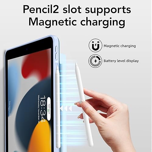 Miniatura 3 de Funda para iPad de 987 generación de 10.2 pulgadas, magnética, funda protectora desmontable con soporte para lápices, apagado y encendido automático