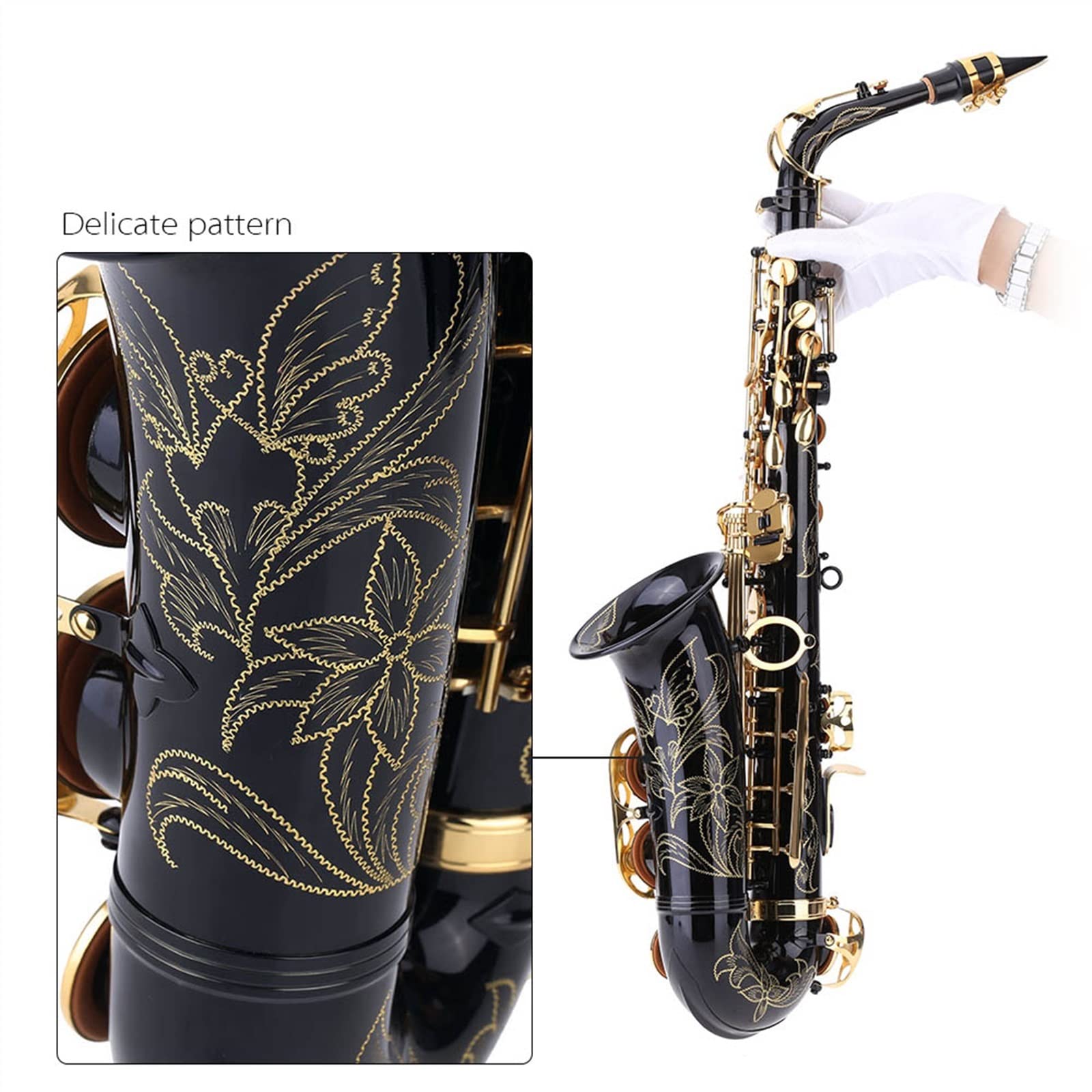 Saxophon Student Es-Alt-Saxophon, Messing, Lackiertes Gold, E-Saxophon, Holzblasinstrument Mit Gepolstertem Koffer
