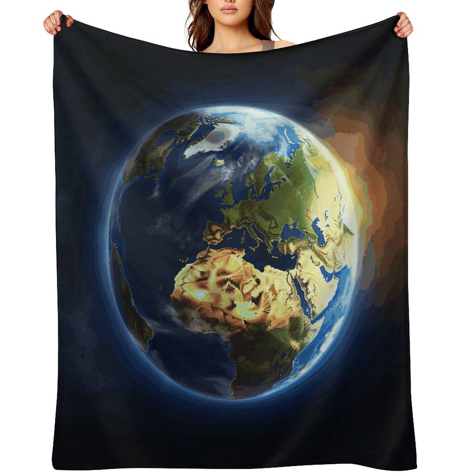 Fekiloot Style Glowing Earth Throw Blankets Camping Blanket30 X40