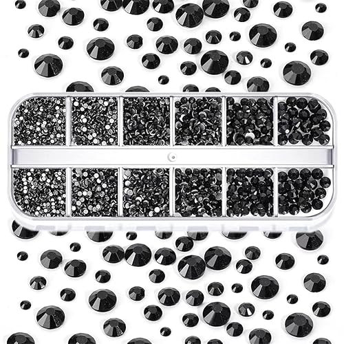 2050 diamantes de imitación de cristal con parte trasera plana para uñas, manualidades, cristales transparentes con purpurina, gemas redondas con 2050 diamantes de imitación de cristal con parte trasera plana para uñas, manualidades, cristales transparentes con purpurina, gemas redondas con